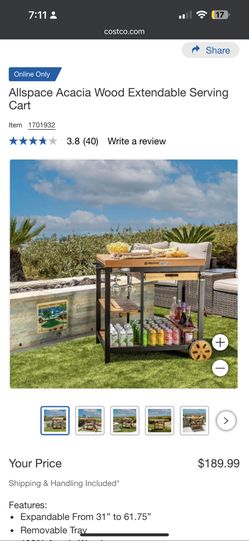 Acadia Outdoor Serving Cart