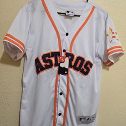 HOUSTON ASTROS MAJESTIC JERSEY EMBROIDERED MADE IN MEXICO SIZE CH SMALL NEW WITH TAGS 