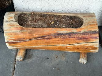 Rustic Log Wood Planter with Legs