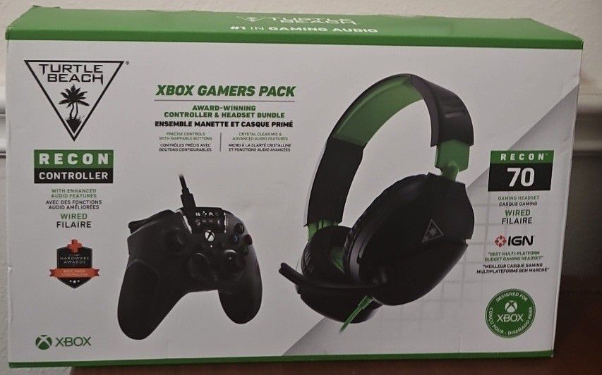Turtle Beach Xbox Gamers Pack Featuring Recon 70 Gaming Headset  – Black Sealed