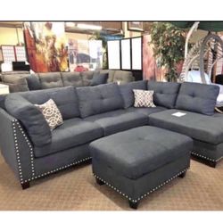 Sectional With Ottoman Available For Immediate Delivery 