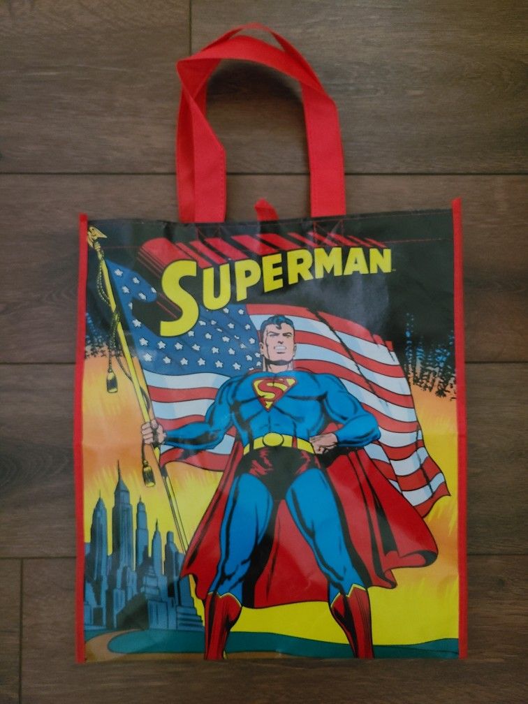 DC Comics Superman Reusable Tote Bag American Flag NWOT