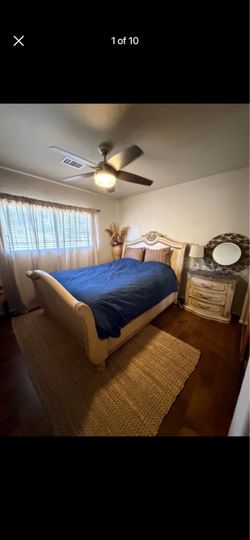 Queen Wood Sleigh Bed Frame