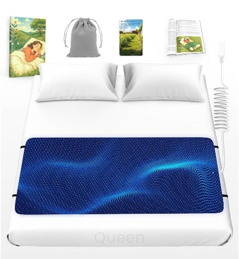 Grounding Mat for Bed – PU Eco Material Grounding Mat for Bed Queen, Grounding Mat with Adjustable Straps, Designed for Restful Sleep, Easy Clean Grou