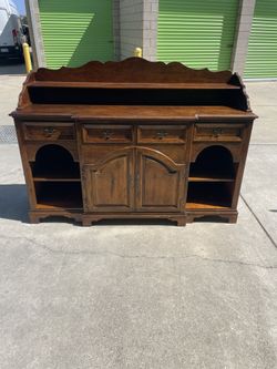 Vintage Antique Hickory White Cabinet Dresser Hutch