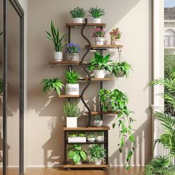 Itaar White White White Plant Stand Indoor with Grow Lights, 9 Tiered Plant Shelf Indoor, (White)