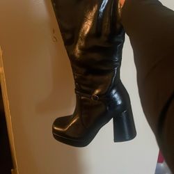 Black Knee High Boots