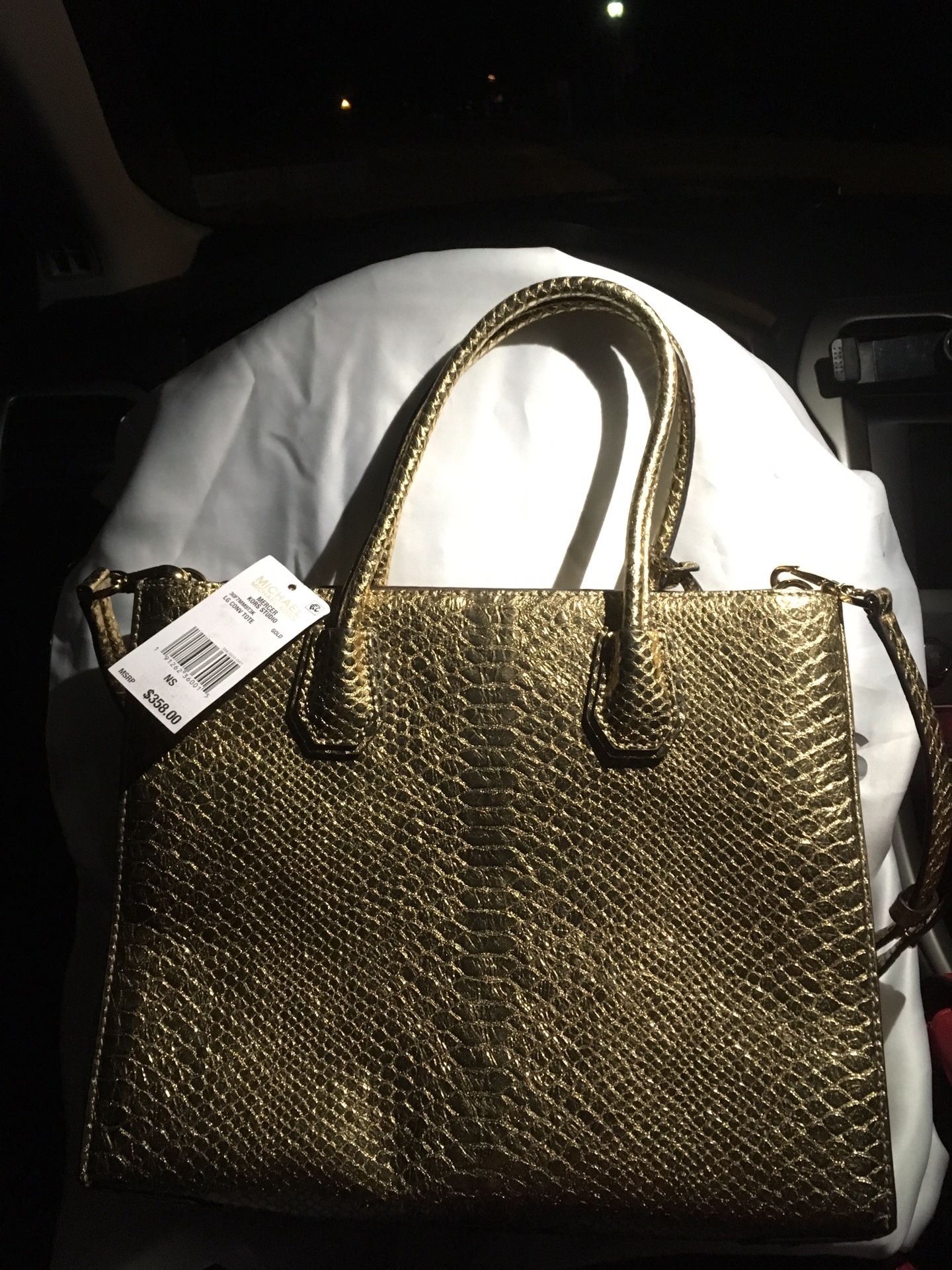 Kors Fragrance Mk Gold Tote Bag Michael Kors Gold Metallic