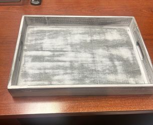 White distressed tray