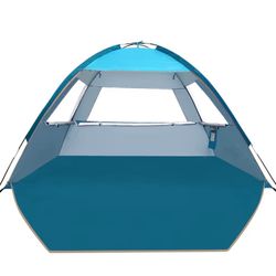COMMOUDS Beach Tent Sun Shade for 3/4-5/6-7/8-10 Person, UPF 50+ Beach Sun Shelter Canopy Tent, Lightweight, Easy Set Up and Carry