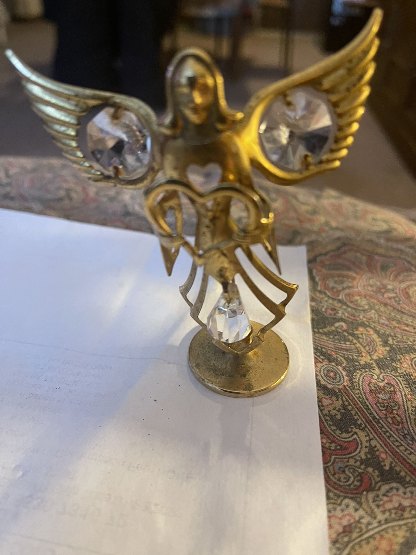Vintage Matashi Gold Angel With Crystals 