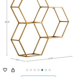 Gold Hexagon Floating Shelves