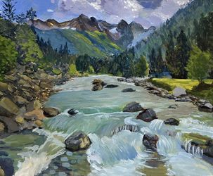Original Landscape Wall Art 11x14 Inch Hand Made Acrylic Painting