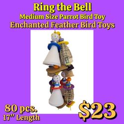 New Medium Size Parrot Bird Toy: Ring The Bell: 80pcs