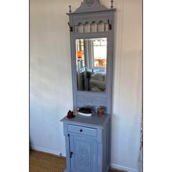 Blue Aged Antique Chalk Paint Hall Tree