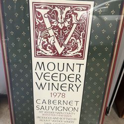 1978 Cabernet Sauvignon Poster With metal glass  frame