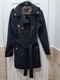 Jessica Simpson Black Belted Trench Coat