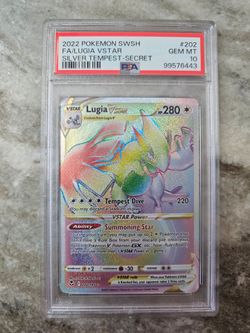 2022 Pokemon SWSH Silver Tempest 202 Secret Full Art Lugia Vstar PSA 10 Gem Mint