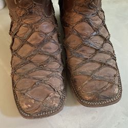 Brown fishscale boots 