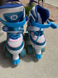 🛼 Kids Blue & Pink Adjustable Roller Skates – Quad Skates