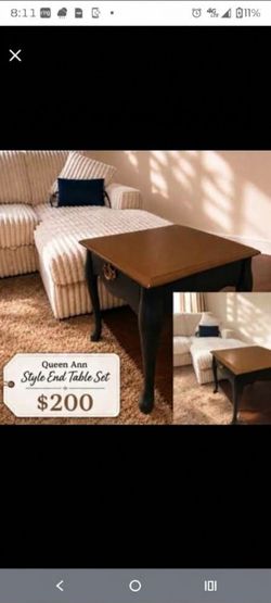 Queen Anne Style End Table / Nightstand Set