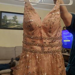 Pink And Gold Formal Dress Size 2