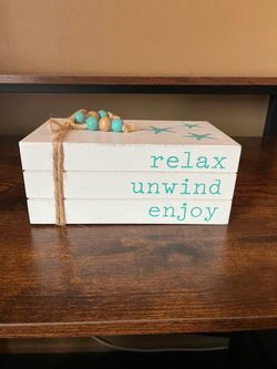 Relax Unwind Enjoy Wooden Stand