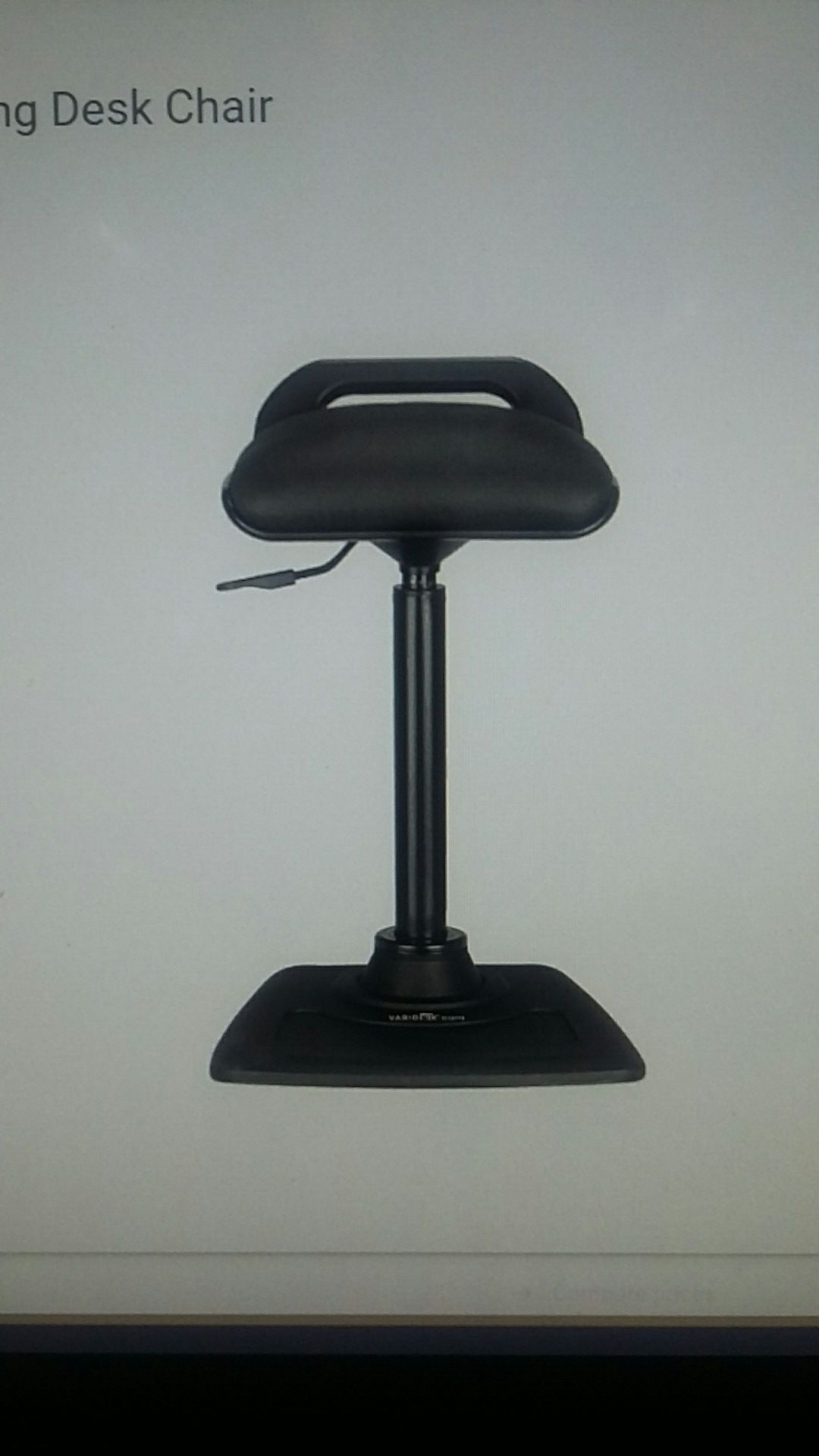 Varidesk adjustable standing desk chair Varichair black ergonomic