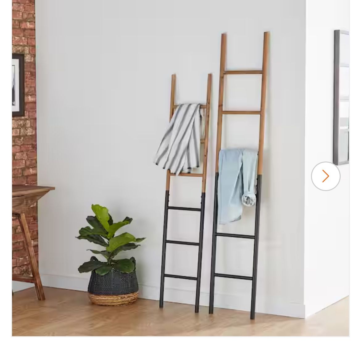 Brown Metal Industrial Ladder (Set of 2)