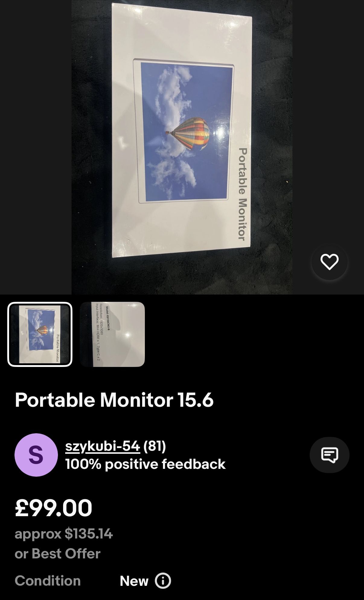 Portable Monitor 18.5 inch