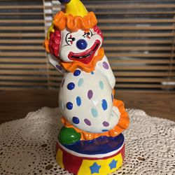 Vintage 1985 Taiwan Del Monte Hard Plastic Clown Piggy Coin Piggy Bank