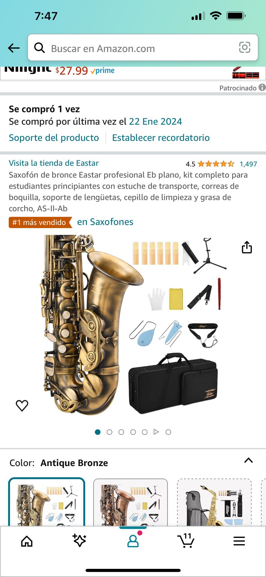 Saxophone Alto Saxofón de bronce Eastar profesional