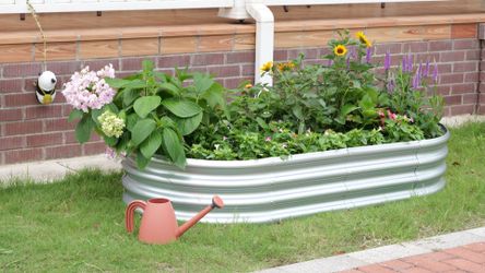 Galvanized Raised Garden Bed Size: Ellipse 120 x 60 x 30cm