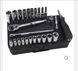 Klutch 6-Pt. Socket Set, 26-Pc., SAE, 1/4in. Drive, Chrome Vanadium Steel