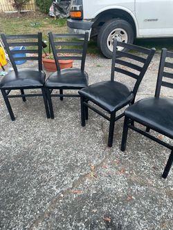 Nice black leather dining chairs