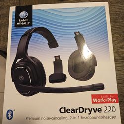 Rand McNally ClearDryve 220 Premium 2-in-1 Wireless Headset for Clear Calls with Noise Cancellation, Long Battery Life & All-Day Comfort
