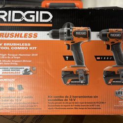 Rigid 18v 2 Tool Combo Kit 6 & 4 Ah Batteries