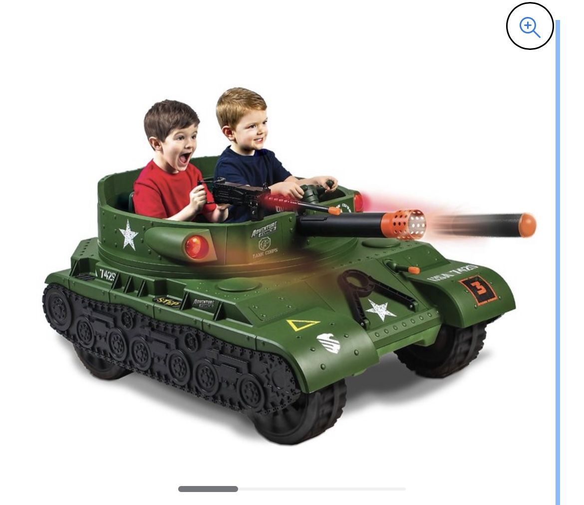 Adventure Force 24 Volt Thunder Tank Ride-On With Working Cannon and Rotating Turret!