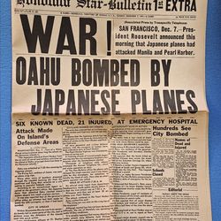 Pearl Harbor News Paper-(old) Reprint