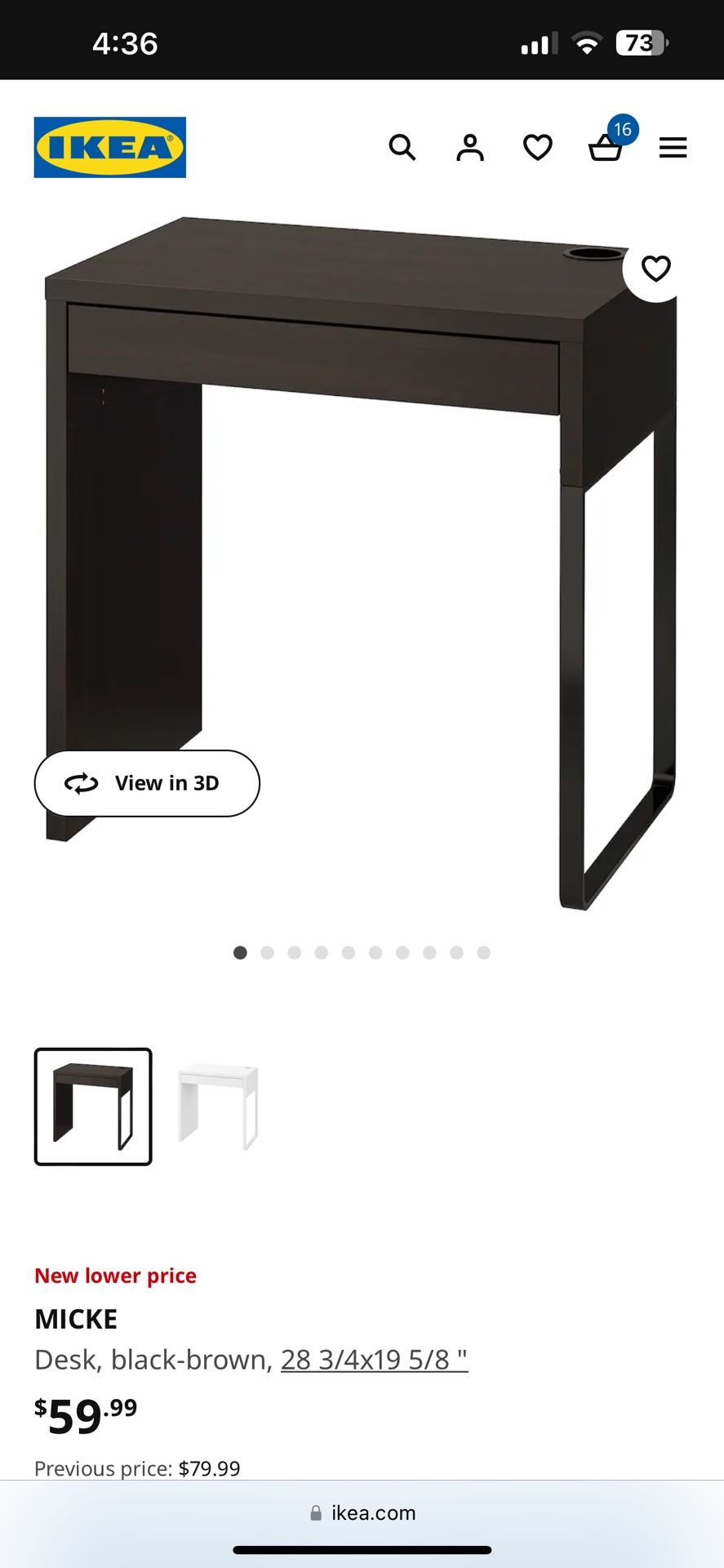 IKEA Micke Black Desk
