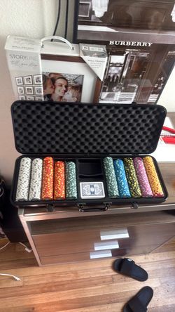 Poker casino chips with cards and more