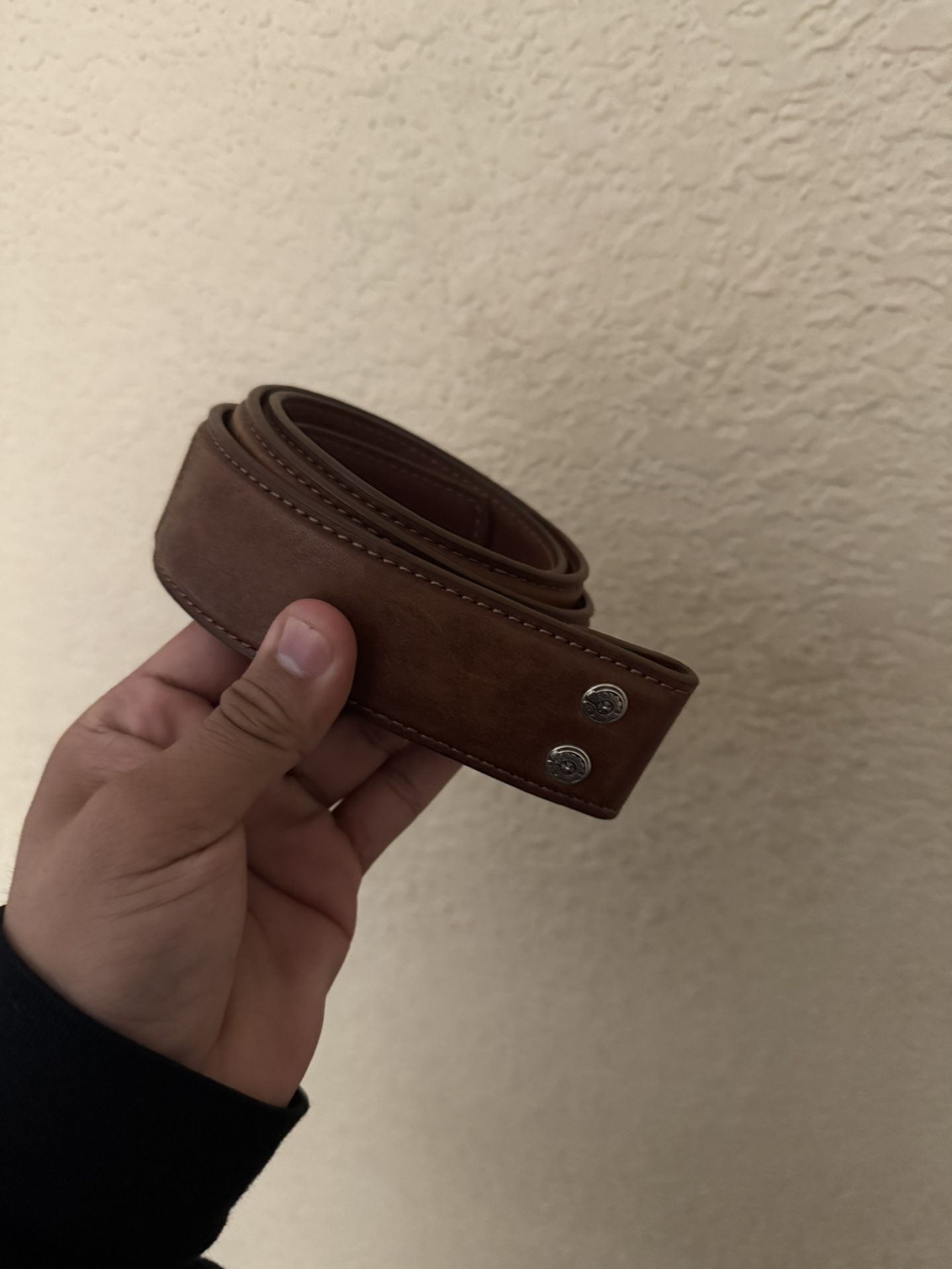 Chrome Hearts Brown Leather Belt Strap