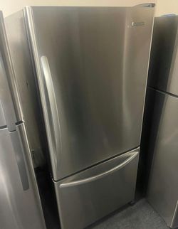 KitchenAid Bottom Freezer Refrigerator Stainless Steel