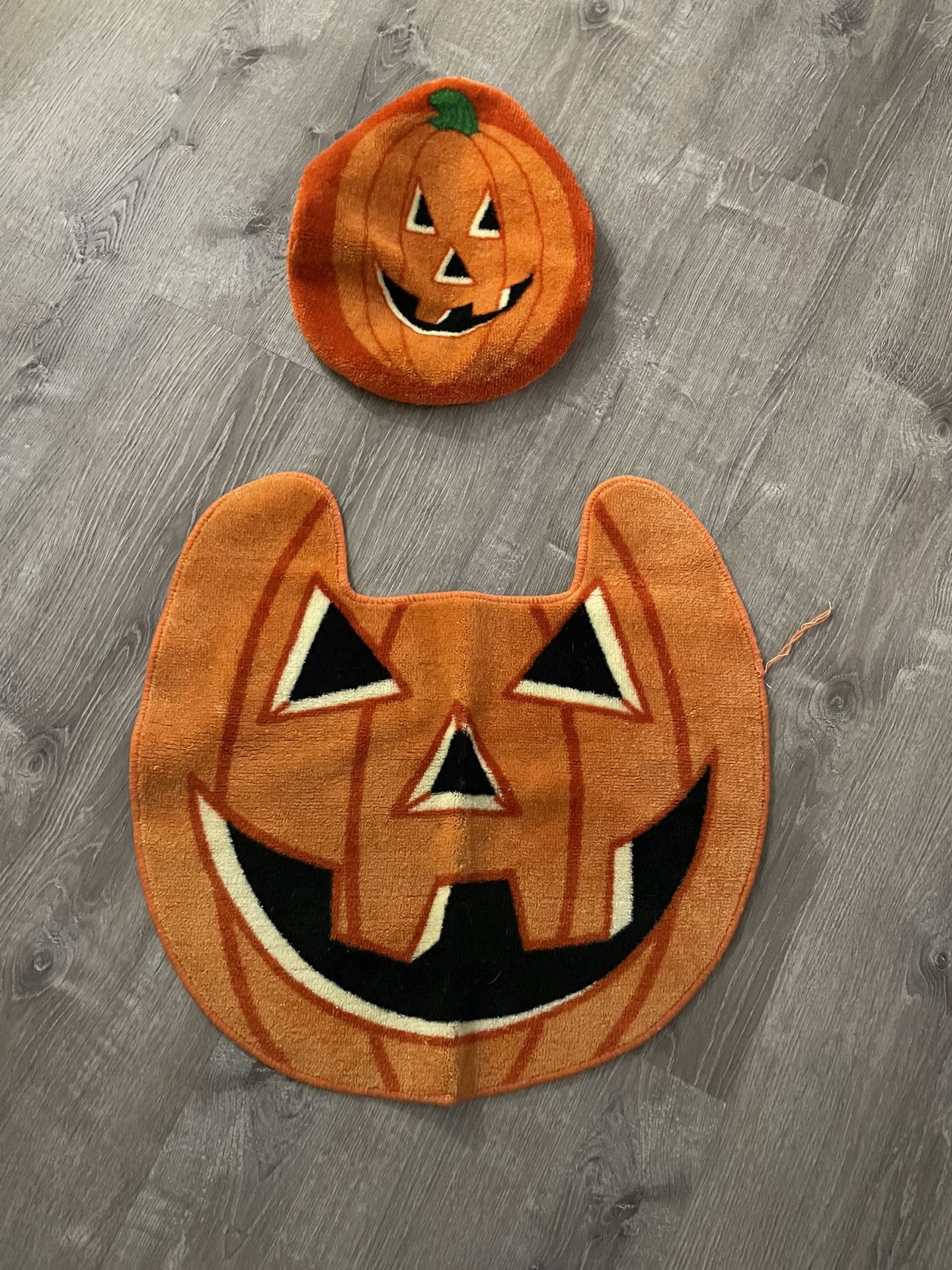 Pumpkin Toilet Seat Cover And Rug