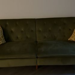 Midcentury Modern Dark Green Futon 