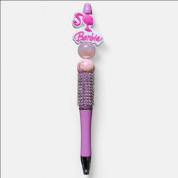 Barbie Pink Beaded Ballpoint Twist Pen