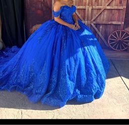 Quincenera dress Royal Blue with Glitter