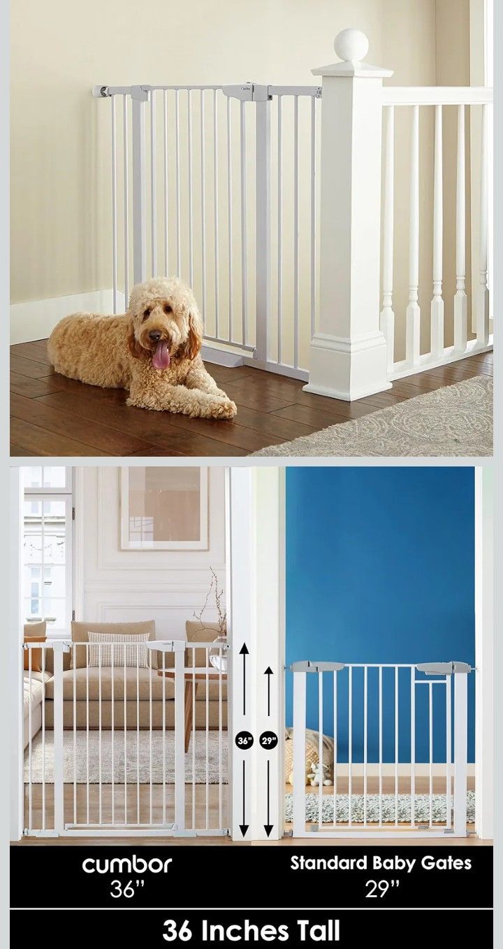 "CUMBOR" EXTRA TALL GATE FOR DOGS & KIDS W/ 2-WAY DOOR