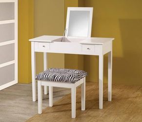 Fun Vanity with Zebra Print Stool ONLY $199! Lowest Prices Ever!