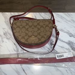 Coach Purse And Belt Burgundy